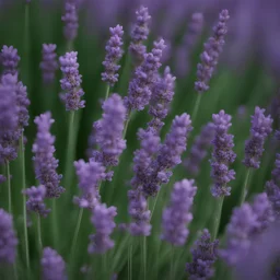 Concept of lavender flower in a hotel hall, modern style, lavender colors