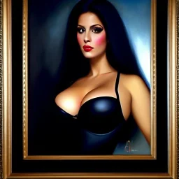 portrait of beautiful busty Clara de Noche painting by Brom , oil on canvas, cinematic composition, extreme detail,fit full head inside picture