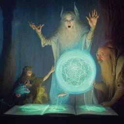 Cleric casting a magic spell, projecting hologram, 8k resolution, high-quality, fine-detail, iridescent, intricate, detailed matte, volumetric lighting, illustration, brian froud, howard lyon, selina french, anna dittmann, annie stokes, lisa parker, greg rutowski, simon stalenhag