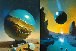 Exoplanet, stones, Lesser ury and otto pippel painting