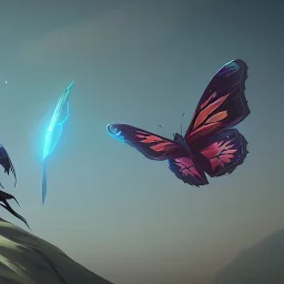 Butterfly and the moon