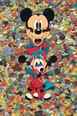 zombie mickey mouse hybrid, photorealism, movie screen capture, horror, sci-fi, retrofuturism,