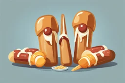 corndogs in a clean vector style