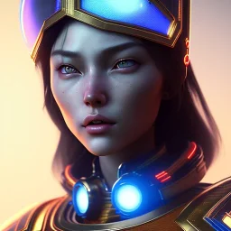 woman, asian, blue, round helmet, decorative color feathers, retro futuristic, latex coat, soft color, highly detailed, art stations, concept art, smooth, unreal engine 5, god rays, ray tracing, RTX, lumen lighting, ultra detail, volumetric lighting, 3d, finely drawn, high definition, high resolution.