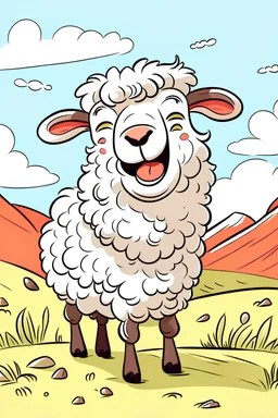 нарисуй мне кыргызских овец которые резвятся на жайлоо в мультяшном стиле