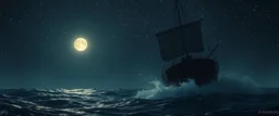 [Verse] With nets like chains, he drifts away, A captive heart beneath the spray. The crew sings loud, unaware of his plight, While he whispers tales to the starry night. [Chorus] In the dark, his dreams take flight, In the dark, lost from his light. [Verse] Song of the sea, in the captain's ear, Haunted by hopes that fade with each tear.