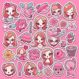 girly stickers template