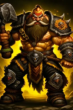 dwarf warrior enraged fury berserker fantasy barbarian armored wild savage angry axes cleaver attack striking swinging chopping dual wielding two weapons mad consumed warcraft war knight soldier strong attacking