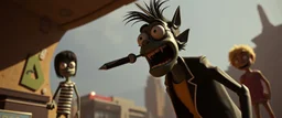 scene from gorillaz music video