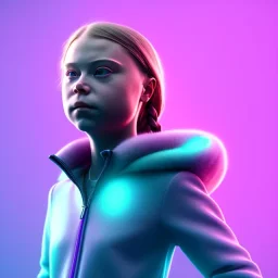 Greta Thunberg of a crystalised queen, atmospheric, realistic, unreal engine, cinematic lighting, octane render, transoarent, pink turquoise light