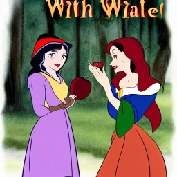 Snow White meets a witch selling poisoned apples