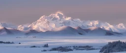 mountain range in snow by Z.S. Liang