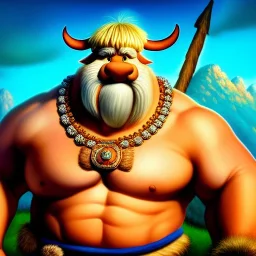 ultra detailed fullbody portrait of OBELIX, extremely detailed digital painting, intrincate, extremely detailed face,crystal clear Big eyes, in the style of clyde caldwell, mystical colors , perfectly centered image, perfect composition, rim light, beautiful lighting, 8k, stunning scene, raytracing