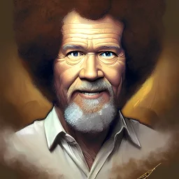 bob ross, fantasy character portrait, ultra realistic, intricate, elegant, highly detailed, digital painting, artstaion, smooth, sharp, focus, illustration, art by artgerm and greg rutkowski and alphonse mucha