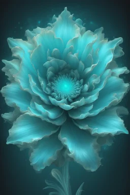 surreal cyan bright holy flower