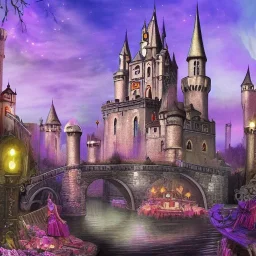 A magical canal city of wizards, witches and warlocks with a castle Nick Harris style