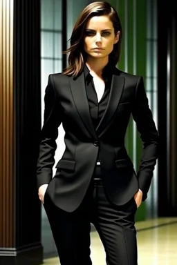 hot woman in black suit i said hot make her hotter hotter with bigger u no what i mean