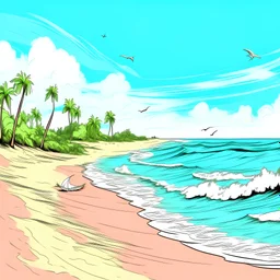 florida beach drawing color