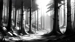 dense forest sketch