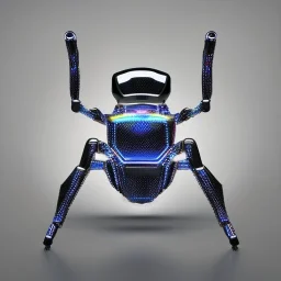 spider robot gadget, silver and blue