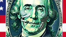 a head and shoulders portrait of a skeleton dressed in a three-piece suit as the president of the united states, based on us currency, united states one dollar bill, shades of green, line ink green drawing, real-life, colors match the united states one dollar bill, realistic, robotic,