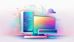 Gradient website hosting illustration with white background