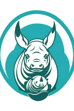 rhinoceros + egg + logo