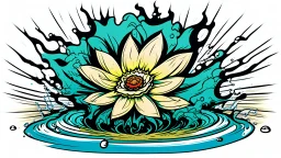 comic style flower & water vortex