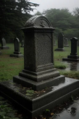 single old grave raining