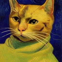 Portrait of a cat by Van Gogh