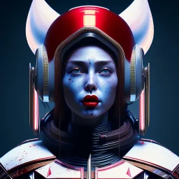 Us woman, rounded face, blood, star, black, red, blue, silver, samurai helmet, decorative color feathers, retro, bamboo, leather, soft color, highly detailed, art stations, concept art, smooth, unreal engine 5, god rays, ray tracing, RTX, lumen lighting, ultra detail, volumetric lighting, 3d, finely drawn, high definition, high resolution.