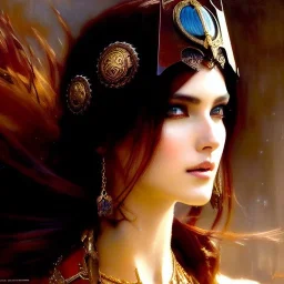 portrait beautifull face girl medieval metal armor balanciaga fashion clothe painting by gaston bussiere, greg rutkowski, yoji shinkawa, yoshitaka amano, tsutomu nihei, donato giancola, tim hildebrandt, oil on canvas, trending on artstation, featured on pixiv, cinematic composition, extreme detail