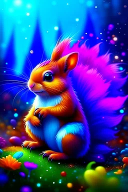 Beautiful fairy squirrel colorful art conceptual, amazing artwork, hyper-detailed, ultra maximalist quality, 12k, squirrel,squirrel,squirrel,squirrel,squirrel