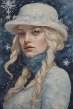 Alexandra "Sasha" Aleksejevna Luss fantasy bombshells oil paiting Vincent Willem van Gogh style Once upon a frosty time Russian