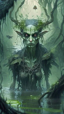 furious archfey surrounded by swamp