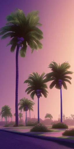 1980's aesthetic vaporwave palm trees with shperes