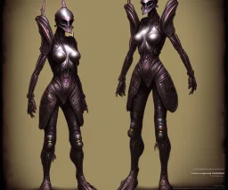 alien warrior female full body