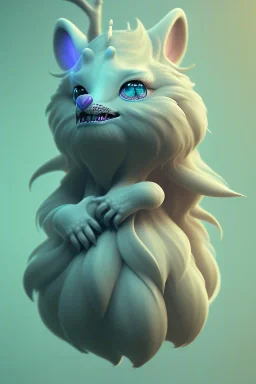 clean art of cute fantasy creatures, soft lighting, soft pastel gradients, high definition, 3d icon clay render, blender 3d