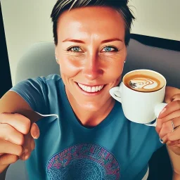 Me having coffee with Abby Wambach in Odessa, Ukraine