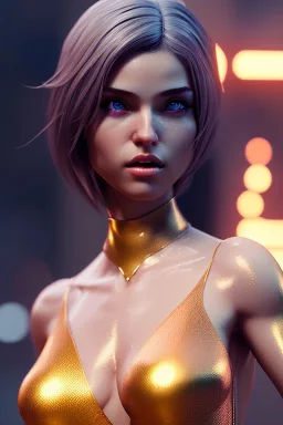 brunette elf, 8k, ultrarealistic, dynamic pose, complete body, LEGS!, triadic colors, intricately detailed, short hair, detailed hair, octane render, dynamic light, visible body