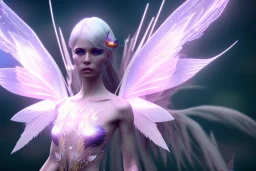 beautiful fairy very etheric , delicate colors, transparent wings, ultra sharp focus, 8k, unreal engine 5