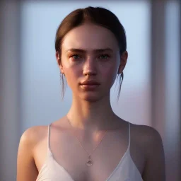 portrait of a beautiful girl looks very details but, hyper realistic, 8k, rtx, refleksi, full body, sort hair, eye ocean blue, no clothes, close-uo