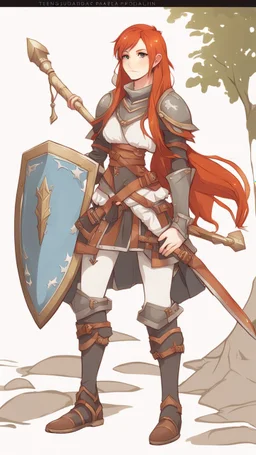 Teenaged Female Red haired kitsune paladin/bard