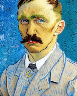 portrait of Hitler in van Gogh style