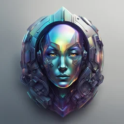 Organic, cyborg, iridescent, surreal, kaspa mining agency logo
