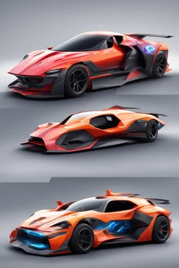 A combination of ultra-advanced car and crazy Max fighter, super sporty, with color and nano technology