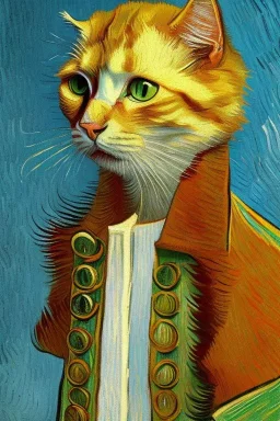 Portrait of a cat by Van Gogh