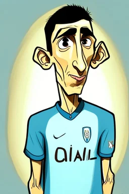 Angel Di Maria Argentine soccer player cartoon 2d