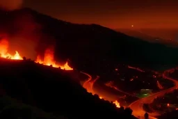 4k full details. maximum lights. hOLLYWOOD HILLS ON FIRE