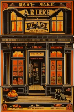 Vintage store front poster, Hallowee